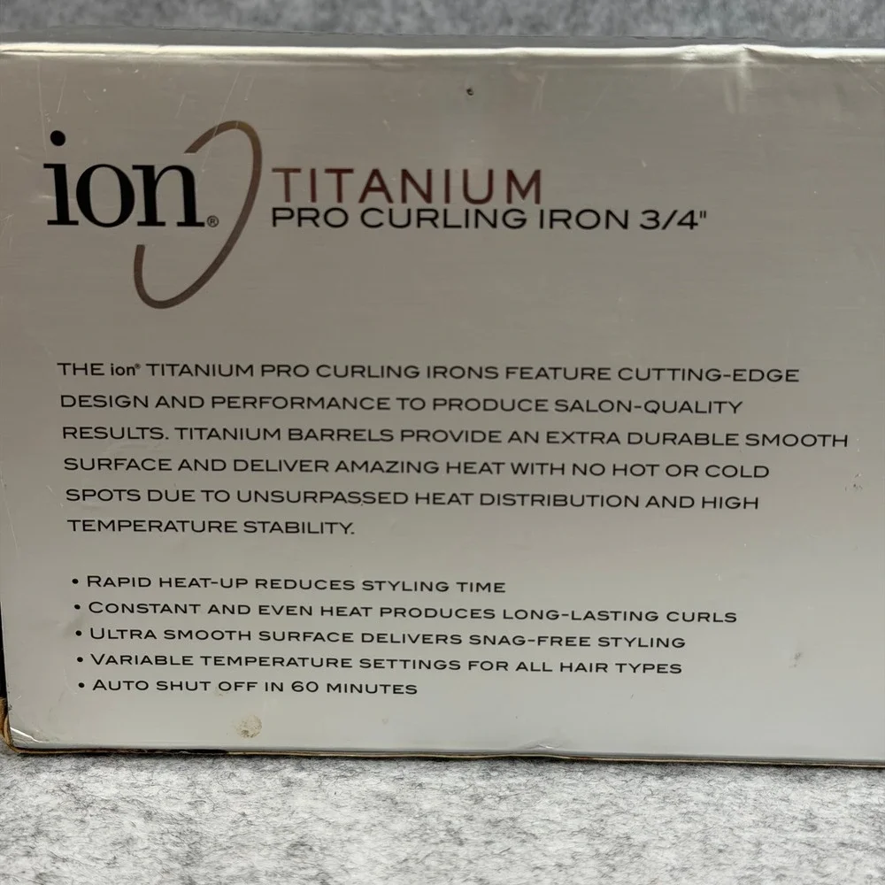 Ion Titanium Pro Curling Iron 3/4 Inch Barrel Blue Silver 450F Dual Voltage NEW